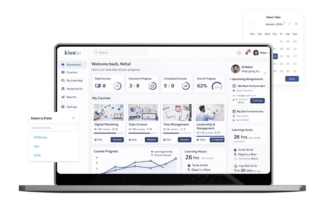 LMS Dashboard UI